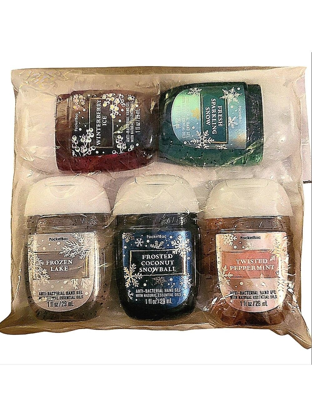 HOLIDAY SCENTS POCKETBAC HAND SANITIZERS 5-PACK BY BATH AND BODY WORKS